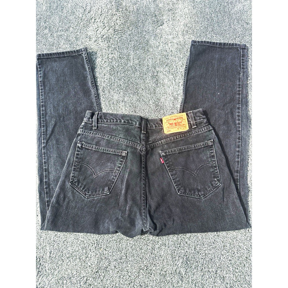 Levi's 505 Jeans Mens 34x30 Black Faded Regular Fit Straight Leg Made Mexico